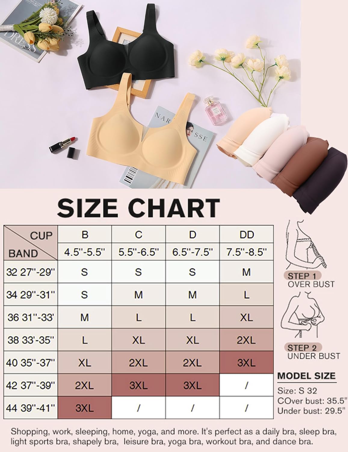 Seamless Deep V Comfort Bra Lingerie Sets-Bras - Tophatter Daily Deals
