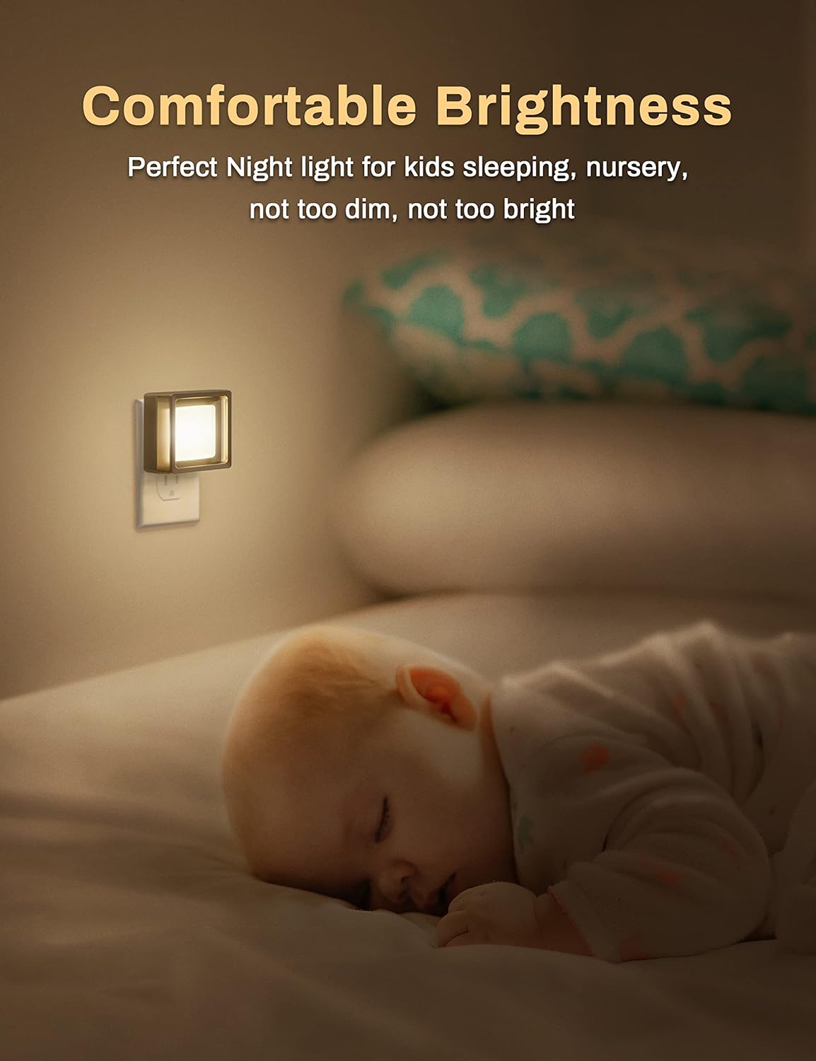 LED Night Light [2 Pack] with Dusk-to-Dawn Sensor, Dimmable, Adjustable Brightness Indoor Lighting - Tophatter Daily Deals