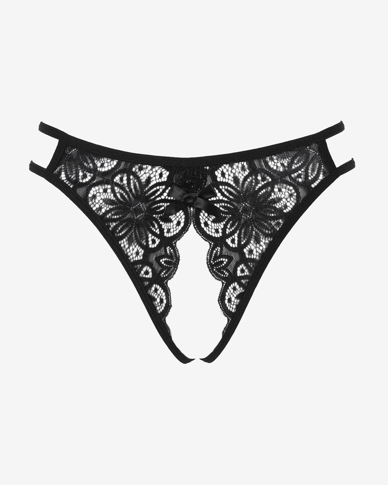 Floral Lace Briefs with Cute Bow Lingeries-panties - Tophatter Daily Deals