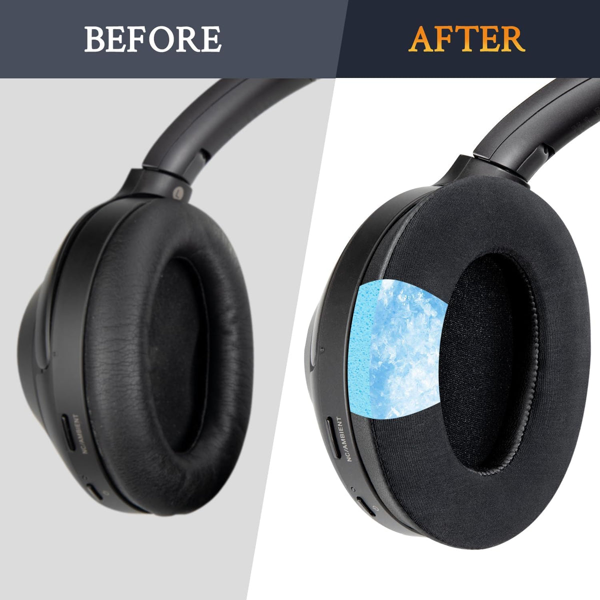 CS Upgraded Replacement Ear Pad Cushions for Sony WH-1000XM3 Headphones | Cooling Gel Audio Accessories - Tophatter Daily Deals