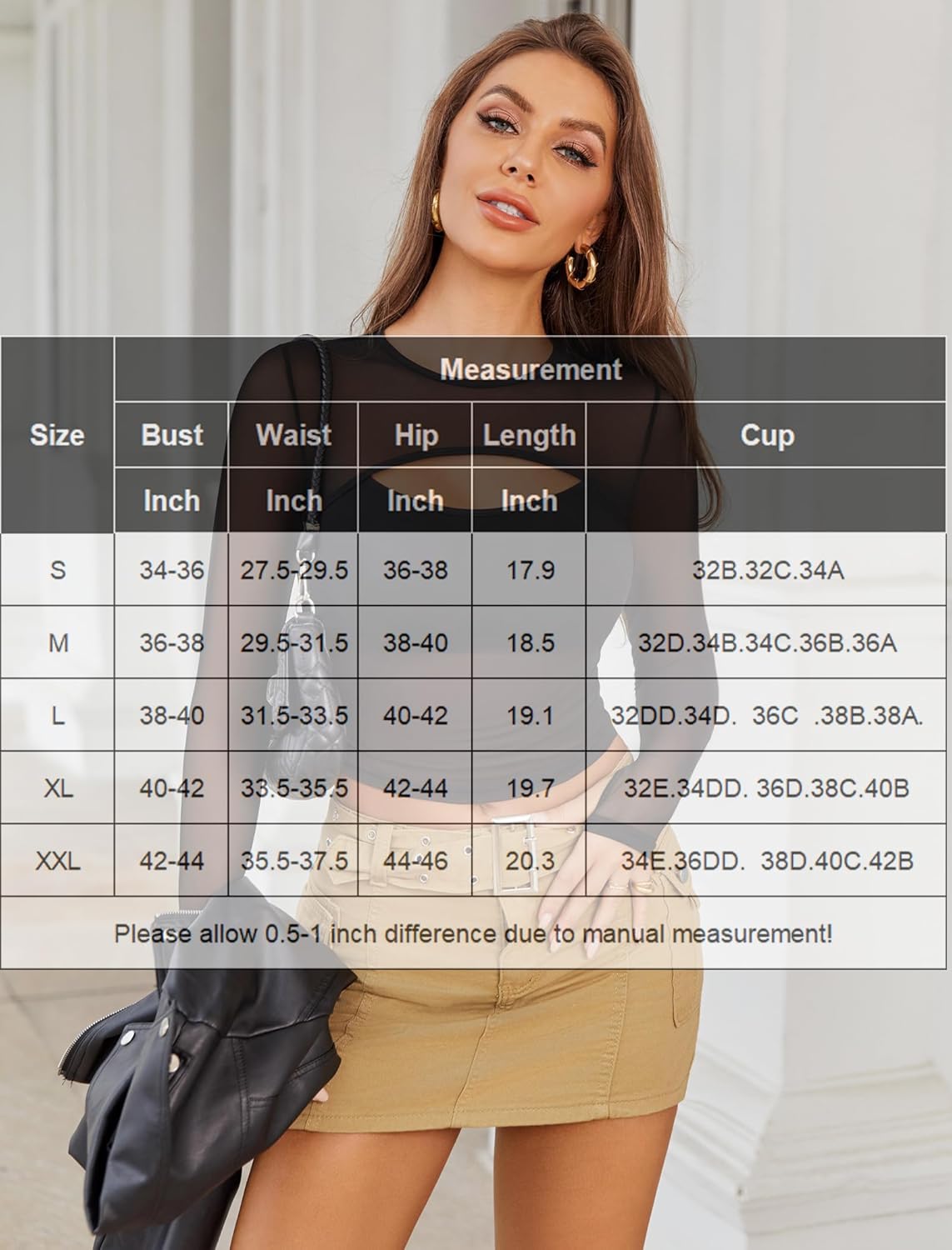 Sheer Mesh Long Sleeve Crop Top Lingeries-Crop tops - Tophatter Daily Deals