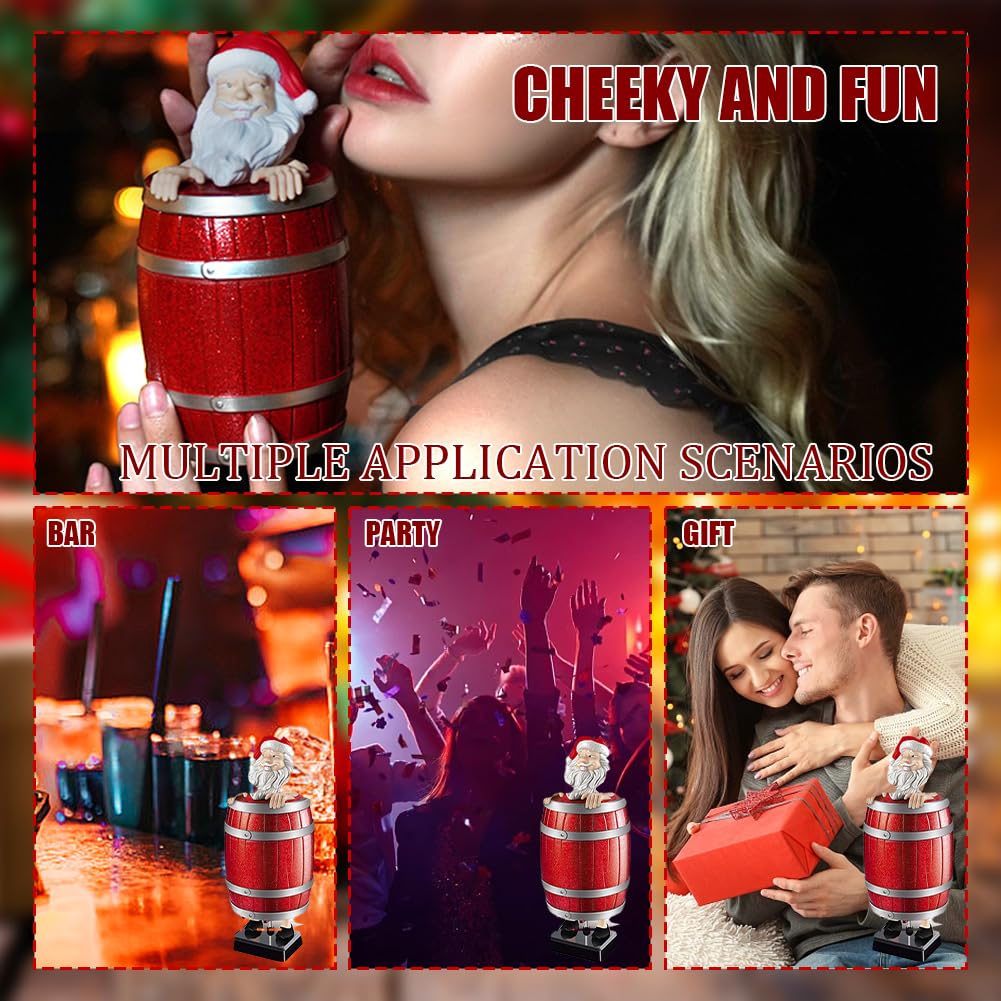 Funny & Quirky Santa Cigarette Dispenser, Prank Pop-Up Cigarette Holder Box, Santa Claus in The Wooden Barrel Cigarette Box Figurines for Christmas Party Home Decor - Tophatter Daily Deals