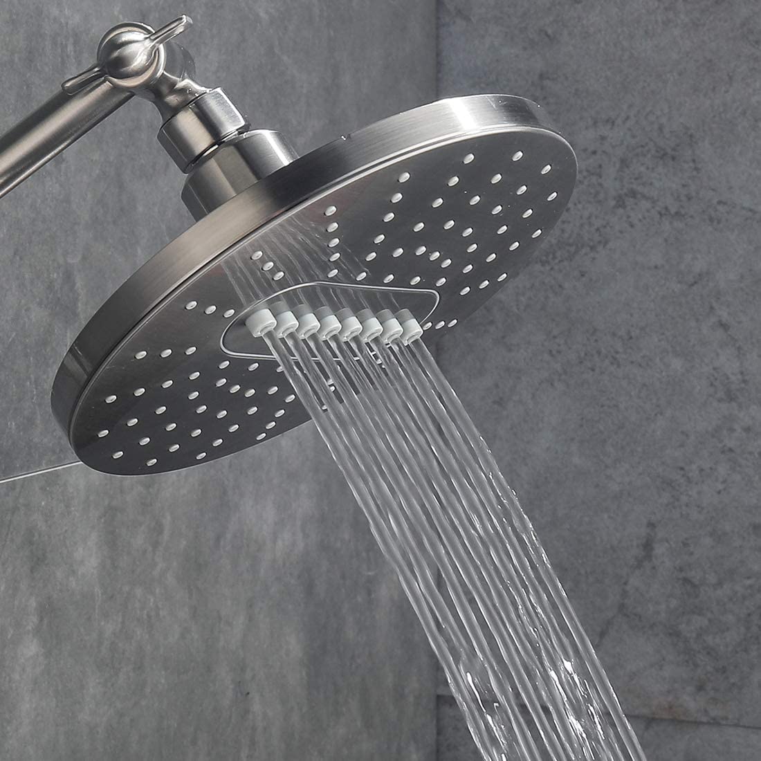 Bright Showers 6.3" 2-Spray Rainfall Shower Head with Adjustable Angles Home Improvement - Tophatter Daily Deals