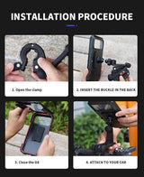 Waterproof Motorcycle Phone Mount Holder Motorcycle Phone Mounts - Tophatter Daily Deals