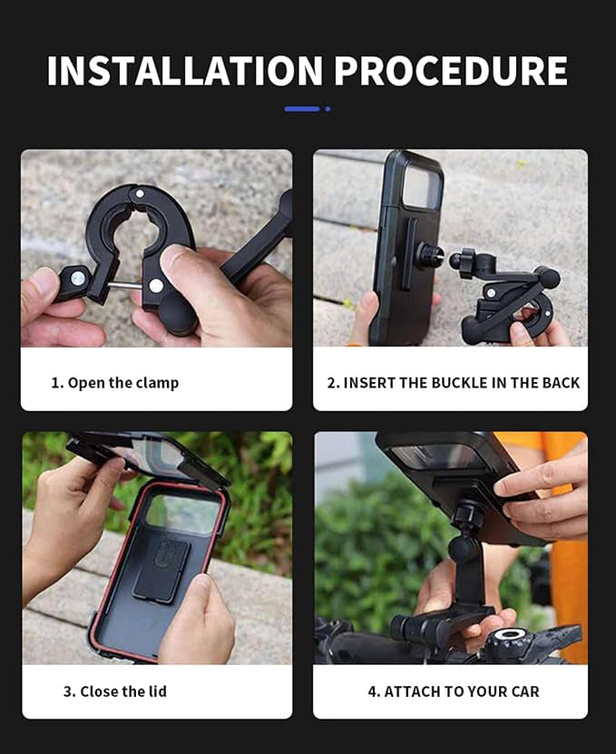 Waterproof Motorcycle Phone Mount Holder Motorcycle Phone Mounts - Tophatter Daily Deals