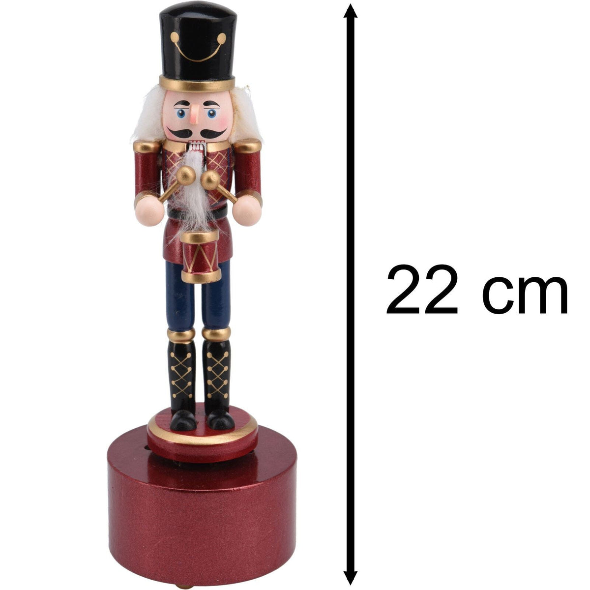 Musical Wooden Christmas Nutcracker Soldier | Nutcracker with Music Box - 24cm Ornament - Tophatter Daily Deals