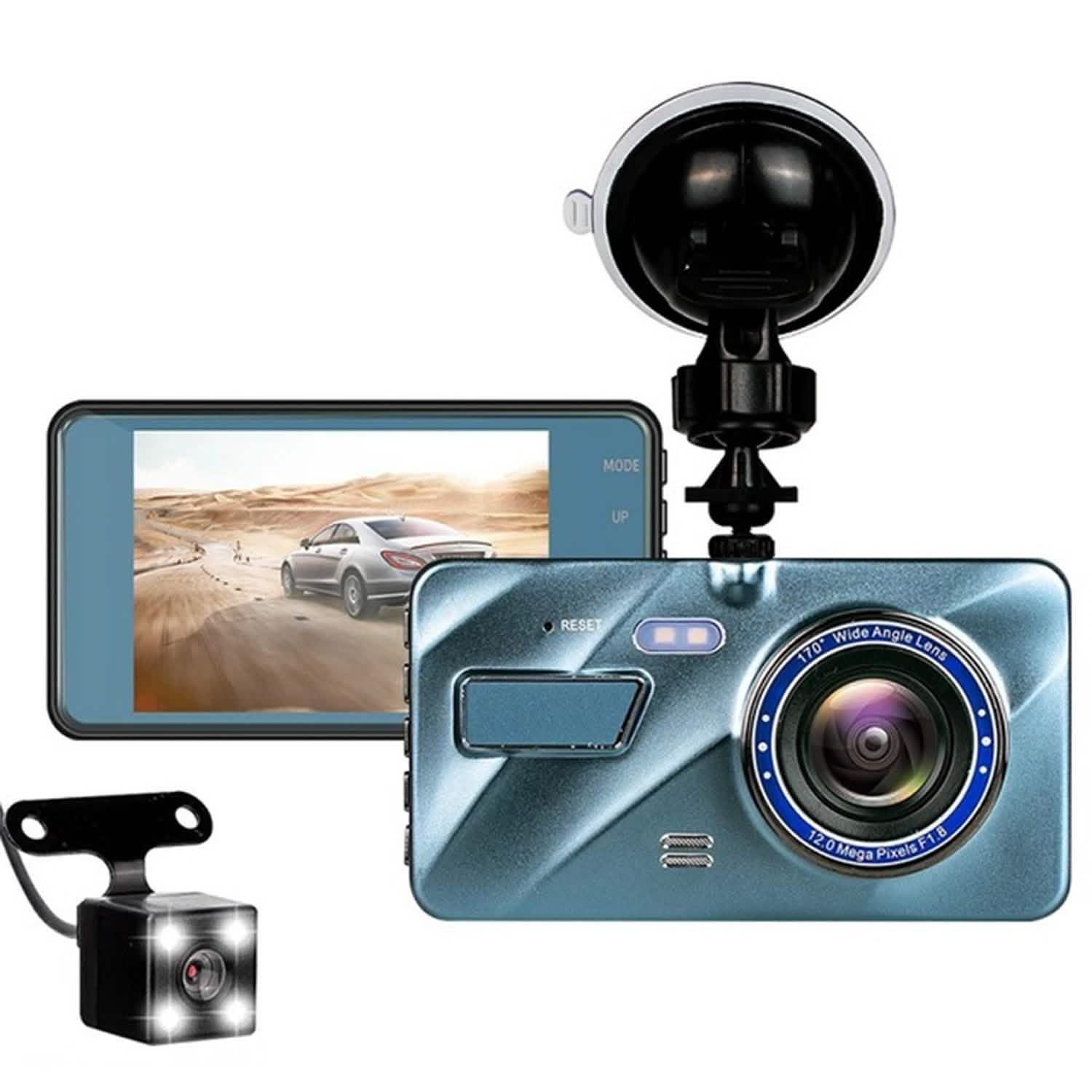 720P Dual Dash Car Camera Recorder with Motion Detection Light Automotive - Tophatter Daily Deals