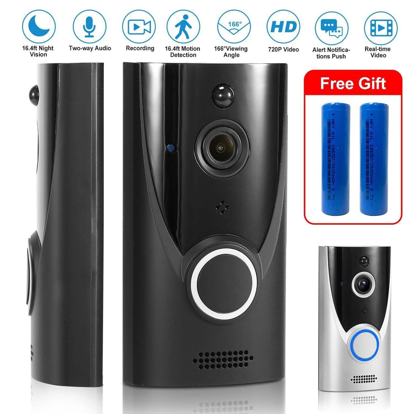 720P HD WiFi Video Doorbell Smart Home & Security - Tophatter Daily Deals