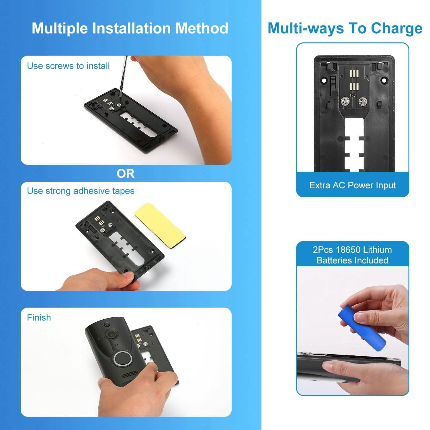720P HD WiFi Video Doorbell Smart Home & Security - Tophatter Daily Deals