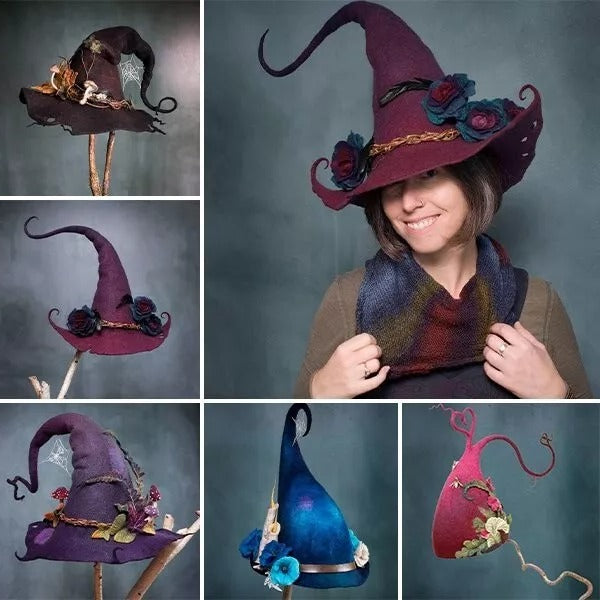 Witch Hat Felt Merino Handmade Halloween 2025 Costume - Tophatter Daily Deals