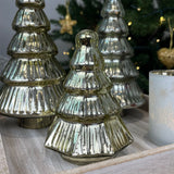 Gold Glass Christmas Tree | Freestanding Mottled Gold Tree Ornament - 13cm Ornament - Tophatter Daily Deals