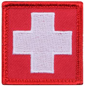 Rothco White Cross Red Morale Patch - Tophatter Daily Deals