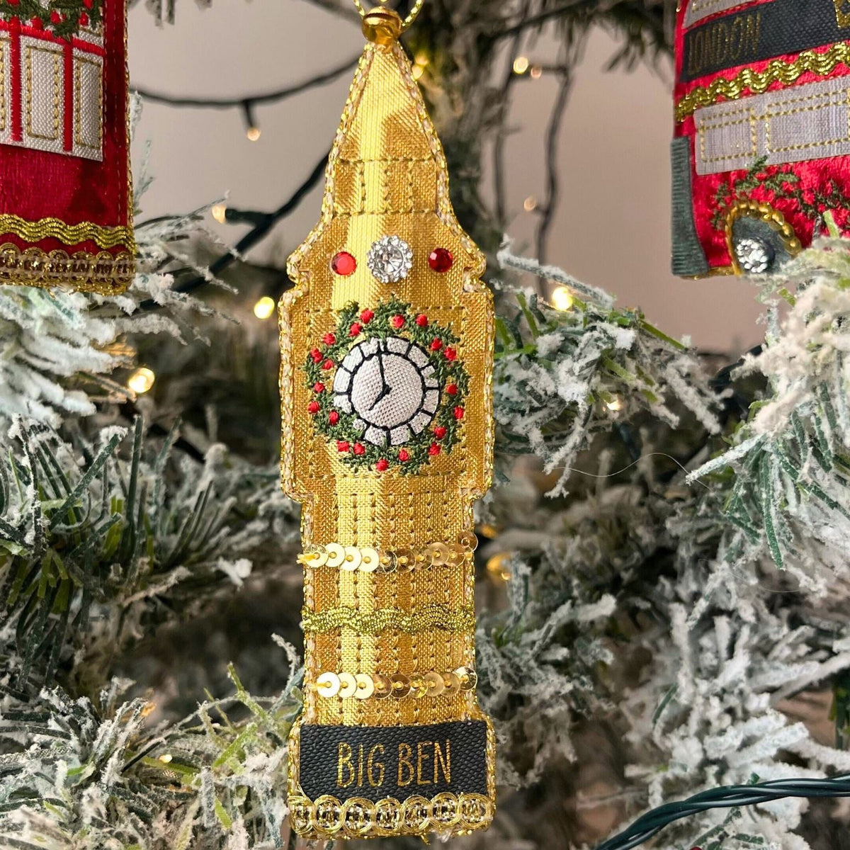 Big Ben Christmas Bauble | Luxury Fabric London Hanging Tree Ornament - 13cm Baubles - Tophatter Daily Deals