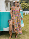 Plus Size Ruffled Printed Cap Sleeve Dress Casual Dresses - Tophatter Daily Deals