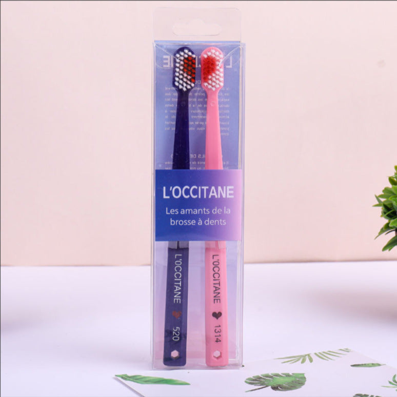 Black And White Couple Toothbrush Combination Two Gift Box Set Pink blue pair 0 - Tophatter Daily Deals