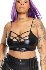 Coquette - 7236X - Wetlook Bralette - Black - OSXL Lingerie - Tophatter Daily Deals