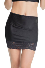 Coquette - 7239 - High Waisted Lace Trim Skirt - Black - OS OS Black Lingerie - Tophatter Daily Deals