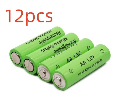 Alkaline Rechargeable Battery Industrial Grade 5 AA 1.5V Green 12PCS 0 - Tophatter Daily Deals