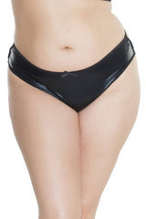 Coquette - 7244X - Wetlook Thong - Black - OSXL Lingerie - Tophatter Daily Deals