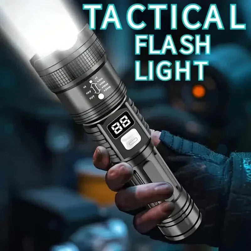 Ultra-Bright Tactical LED Flashlight – 3 Modes, USB Rechargeable, 600 Lumen, Outdoor, Hiking & Camping Outdoor Recreation - Tophatter Daily Deals