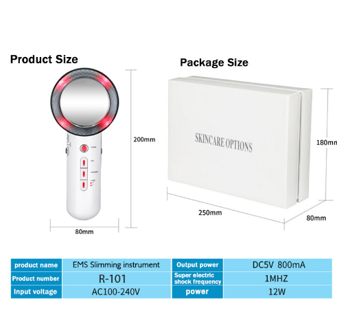 Beauty Care Slimming Device Handheld Ultrasound Body Fat Remove Massager 0 - Tophatter Daily Deals