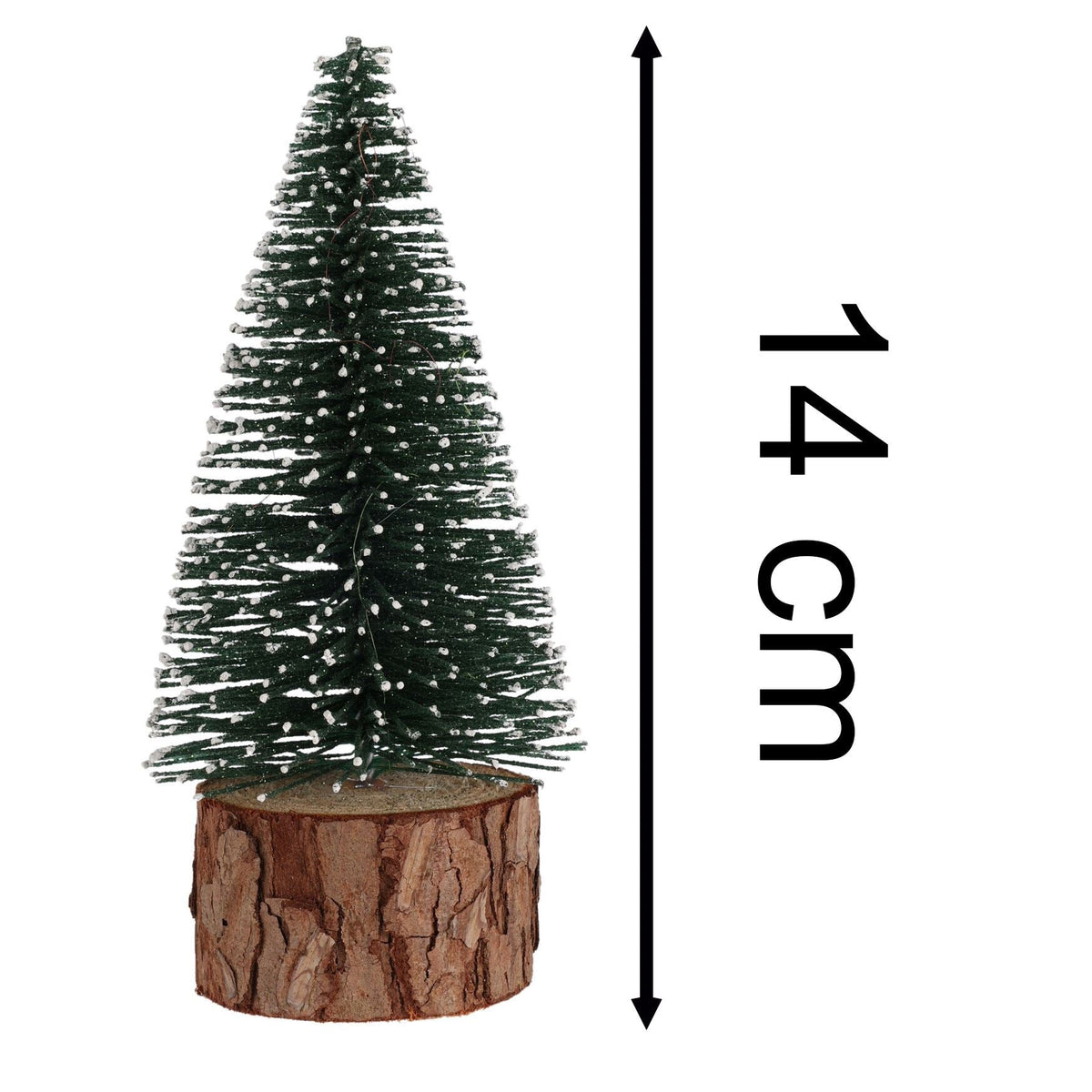 Snowy Green Mini Bottle Brush Christmas Tree | Snow-Flocked Pine Tree - 15cm Ornament - Tophatter Daily Deals