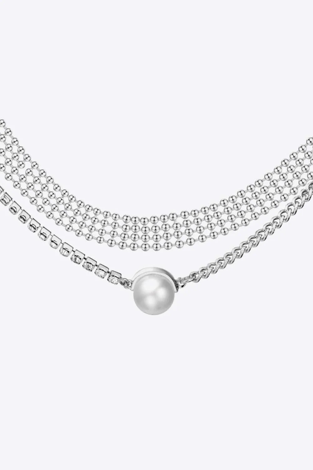 Layered Pearl Copper Necklace Necklaces - Tophatter Daily Deals