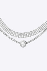 Layered Pearl Copper Necklace Necklaces - Tophatter Daily Deals