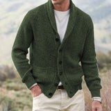 Warm Mens Shawl Cardigan - Rib Knit, Multi Button, Casual 3D Changing Face Moving Picture Frame - Tophatter Daily Deals