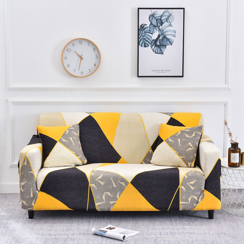 Black Square Black And White Gray Printed Sofa Cover Texture 0 - Tophatter Daily Deals