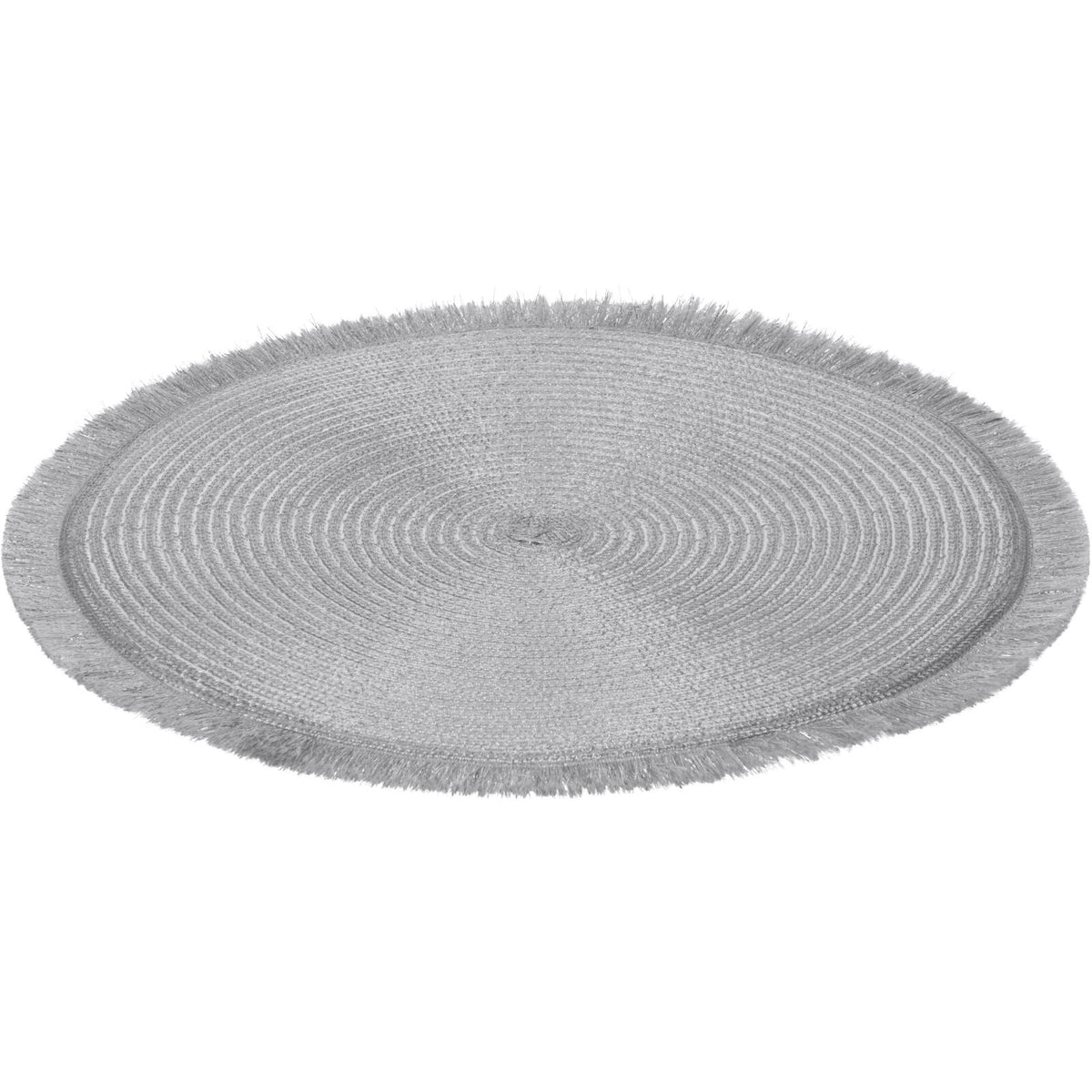 Silver Shimmer Round Placemat | Elegant Silver Woven Table Place Mat - 35cm Placemat - Tophatter Daily Deals