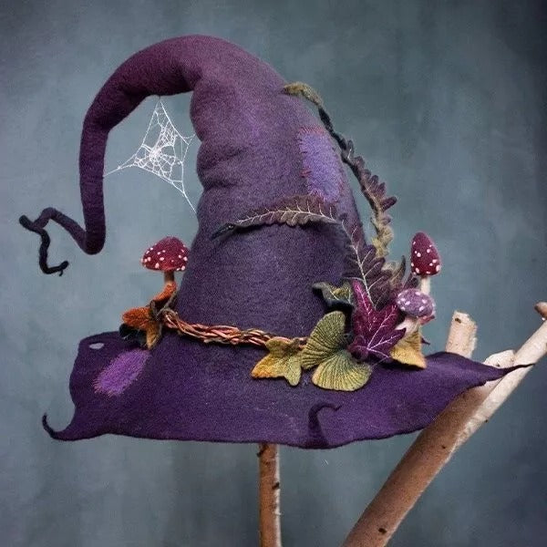 Witch Hat Felt Merino Handmade Halloween 2025 Costume Purple - Tophatter Daily Deals