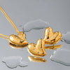 Inlaid Zircon Heart Stainless Steel Necklace Necklaces - Tophatter Daily Deals