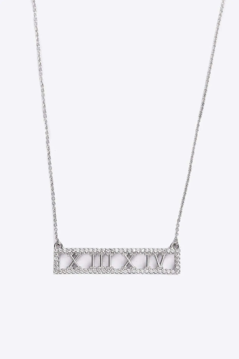 Inlaid Cubic Zirconia Bar Pendant Necklace Necklaces - Tophatter Daily Deals