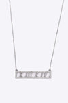 Inlaid Cubic Zirconia Bar Pendant Necklace Necklaces - Tophatter Daily Deals