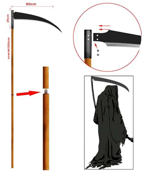 80 Inch Overall The Grim Reaper Death Scythe - Tophatter Daily Deals