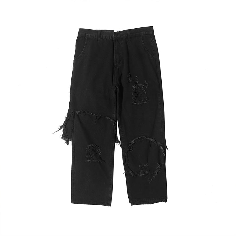 Black plus size loose jeans menswear Black 0 - Tophatter Daily Deals