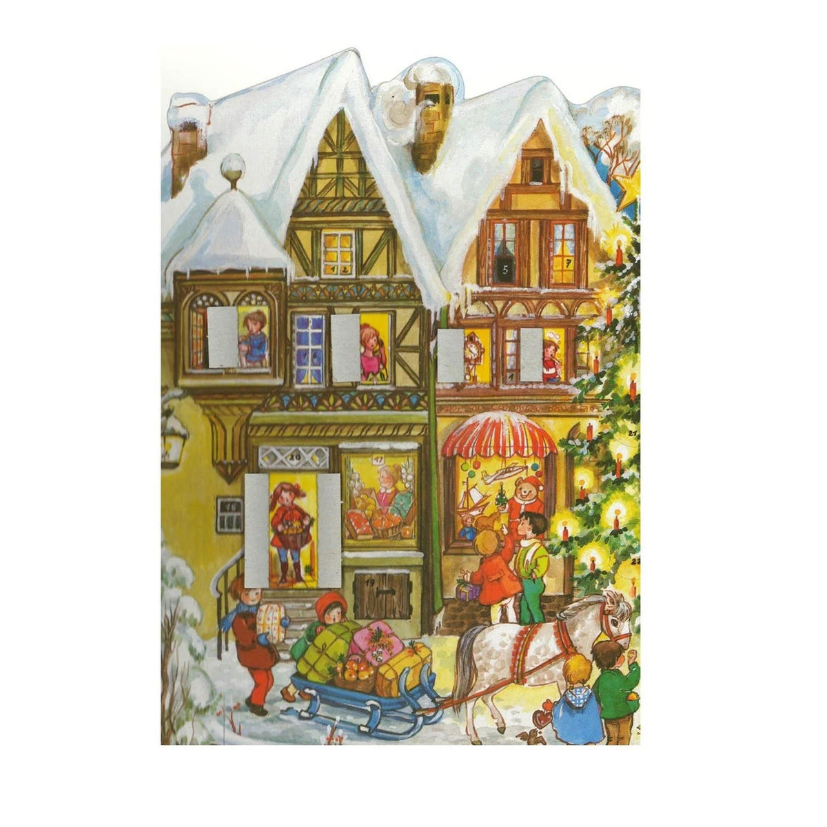 At the City Wall | 3D Freestanding Traditional Christmas Paper Advent Calendar Advent Calendar - Tophatter Daily Deals
