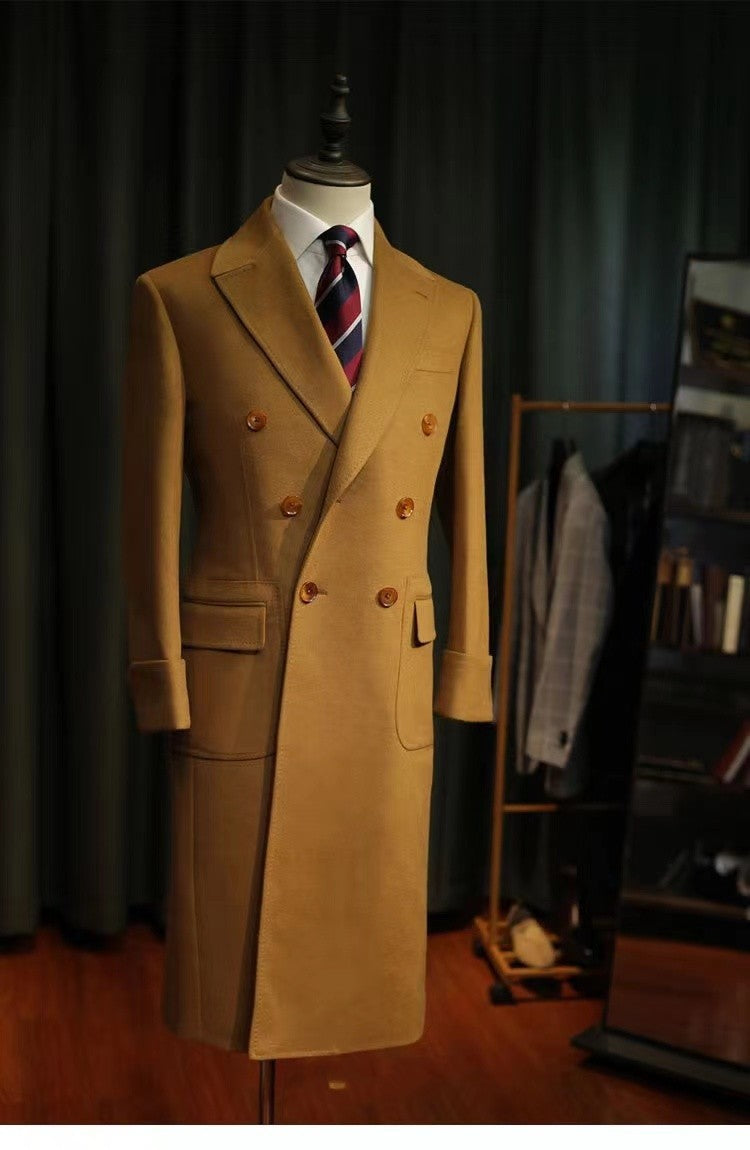 Warm Men's Polo Coat - Double Breasted Wool For Winter Light camel 3D Changing Face Moving Picture Frame - Tophatter Daily Deals