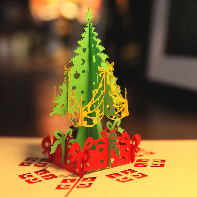 3d Christmas Greeting Card Stereo Christmas Tree Card Creative 0 - Tophatter Daily Deals