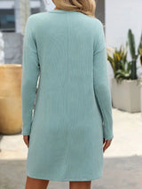 Mandy Striped Round Neck Long Sleeve Mini Dress Casual Dresses - Tophatter Daily Deals