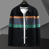 Soft Mens Cardigan Jacket - Relaxed Lapel, Polyester Casual Black 3D Changing Face Moving Picture Frame - Tophatter Daily Deals