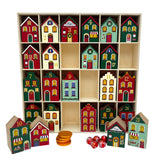 Fill Your Own Advent Calendar, Gisela Graham Reusable Wooden Dutch Village Advent Calendar - Tophatter Daily Deals