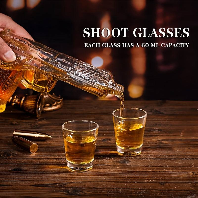 Gun Whiskey Decanter Set with Shot Glasses Kitchen Appliances - Tophatter Daily Deals