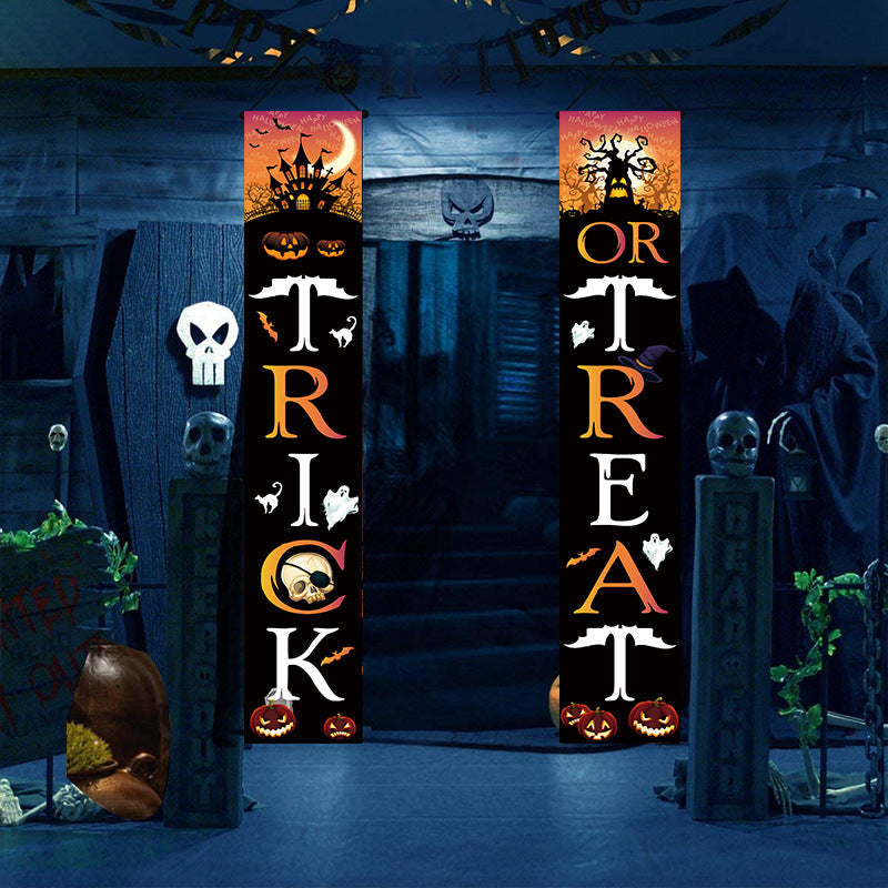 Halloween Doorway Banners Pair Oxford Cloth 180x30cm 3D Changing Face Moving Picture Frame - Tophatter Daily Deals