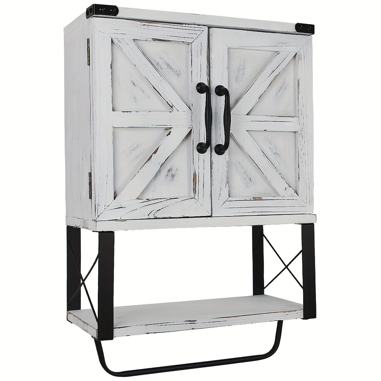 Wall Bathroom Cabinet with Towel Shelf Bathroom Vanity Units - Tophatter Daily Deals