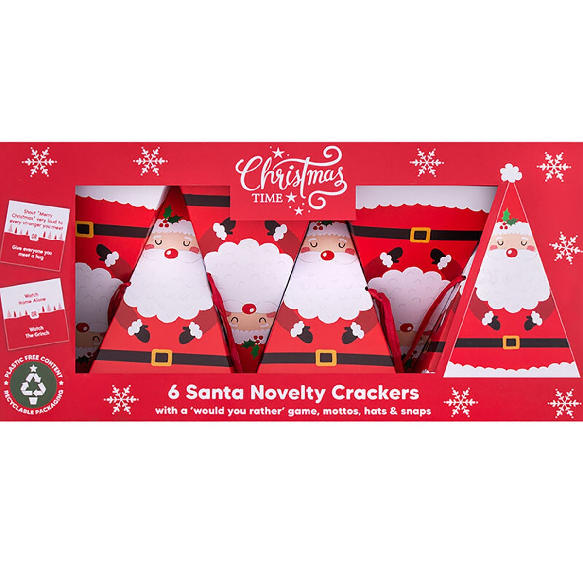 Set of 6 Santa Crackers with Would You Rather Game | Novelty Christmas Crackers Christmas Cracker - Tophatter Daily Deals