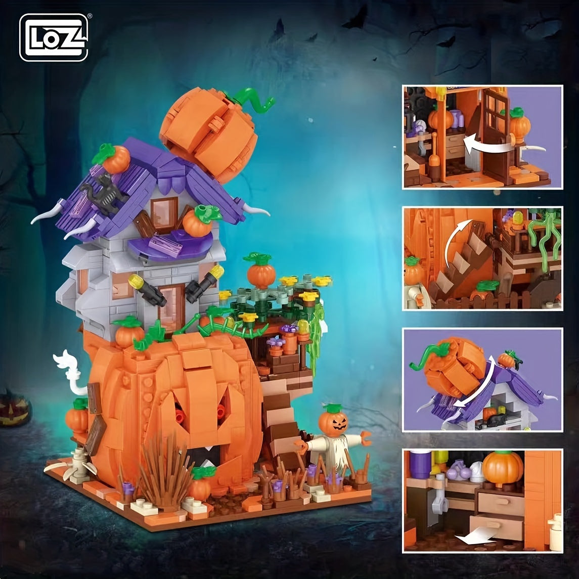 Spooky Pumpkin House Mini Building Brick Toy Baby & Kids > Baby & Kid's Toys > Building Toys - Tophatter Daily Deals