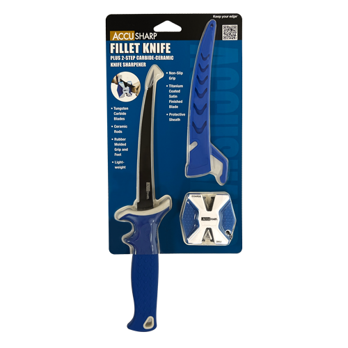 ACCUSHARP FILLET KNIFE + 2 STEP CERAMIC SHARPENER - Tophatter's Army Deals KNIVES - Tophatter Daily Deals