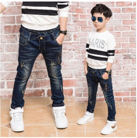 Boys' Jeans Korean Style Trousers Loose-fitting Pants 0 - Tophatter Daily Deals
